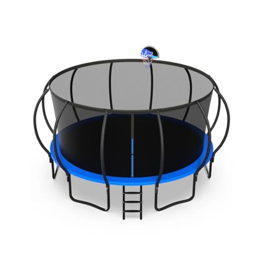 

Backyard trampoline for adults and kids 1000LBS capacity 10FT diameter no-gap design pumpkin color ASTM/CPSIA certified safe en
