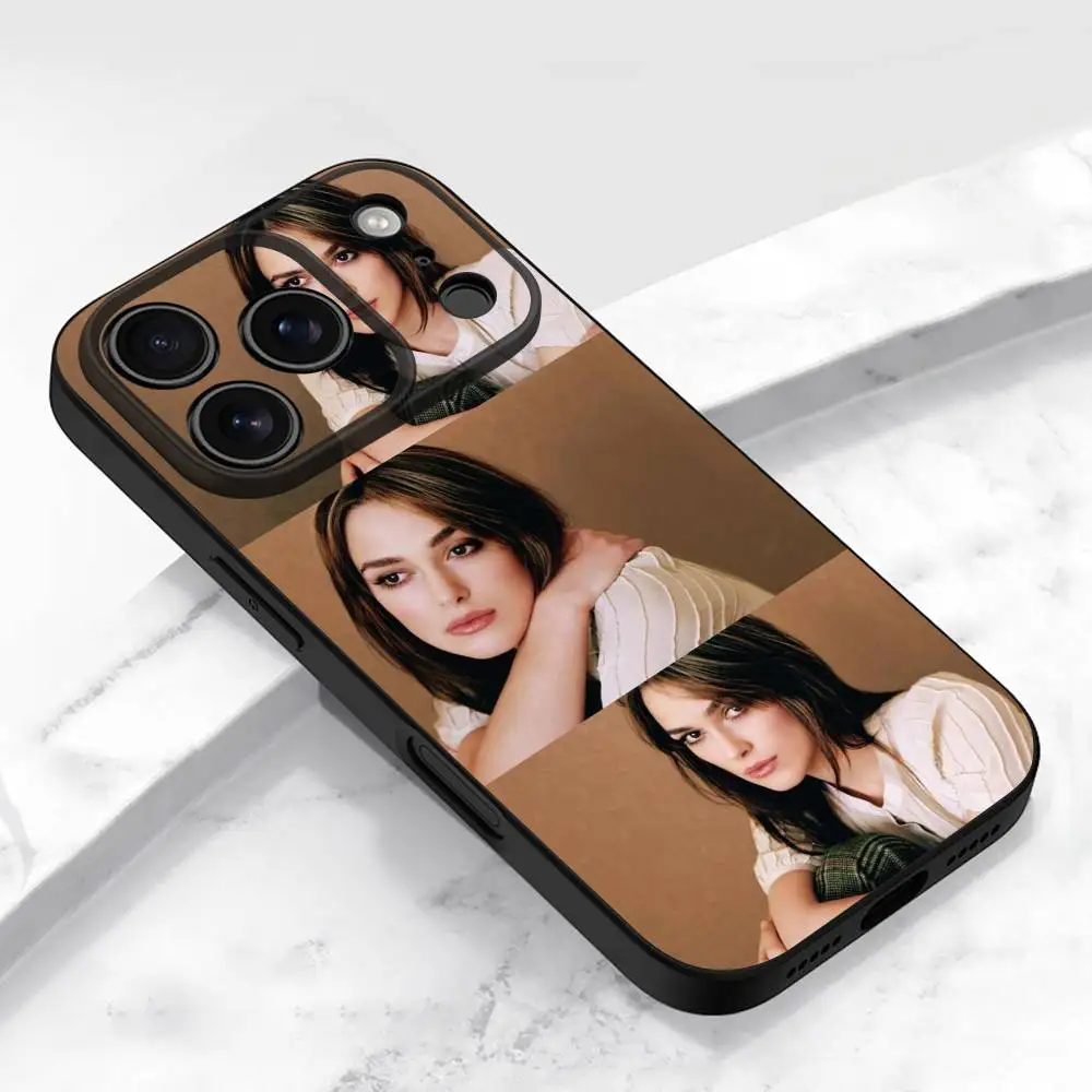 حافظة هاتف لهاتف آيفون 17,16,15,14,13,12,11,Pro,Max,Plus,E,Air,Mini Protective Black K-Keira Knightley Cover #4