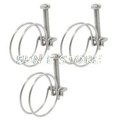 3Pcs 34-38mm*2mm Stainless Steel Wire Water Gas Oil Pipe Hose Clamps