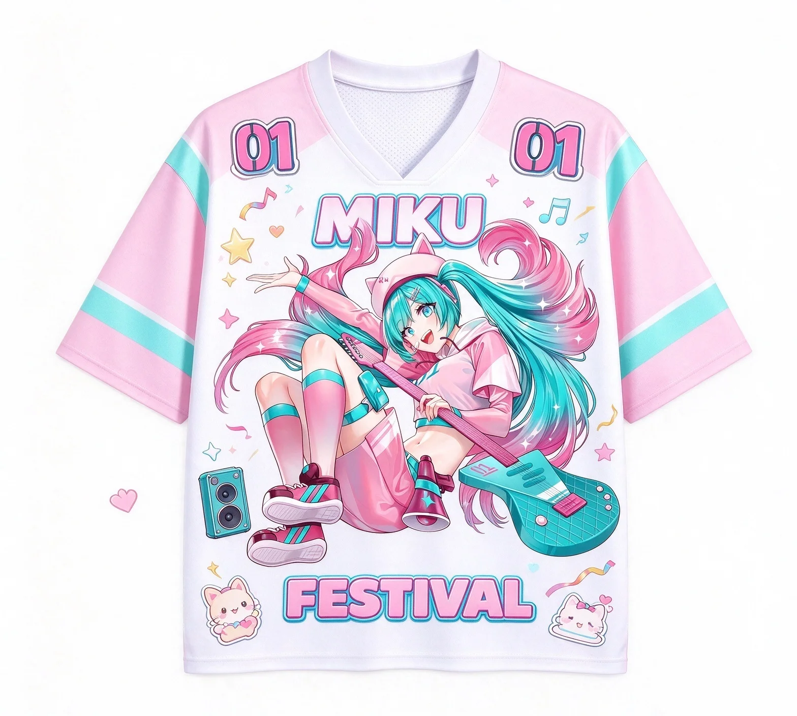 Unisex Tee 2026 New Popular Hatsune Miku 01 Jersey Family Matching Set 3D Print T-shirt Skin-friendly Breathable Daily Outfit