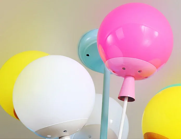 Modern Cartoon Balloon Ceiling Light Children Colored Glass Pendant Lamps Boys and Girls Room Bedroom Decoration LED Lights