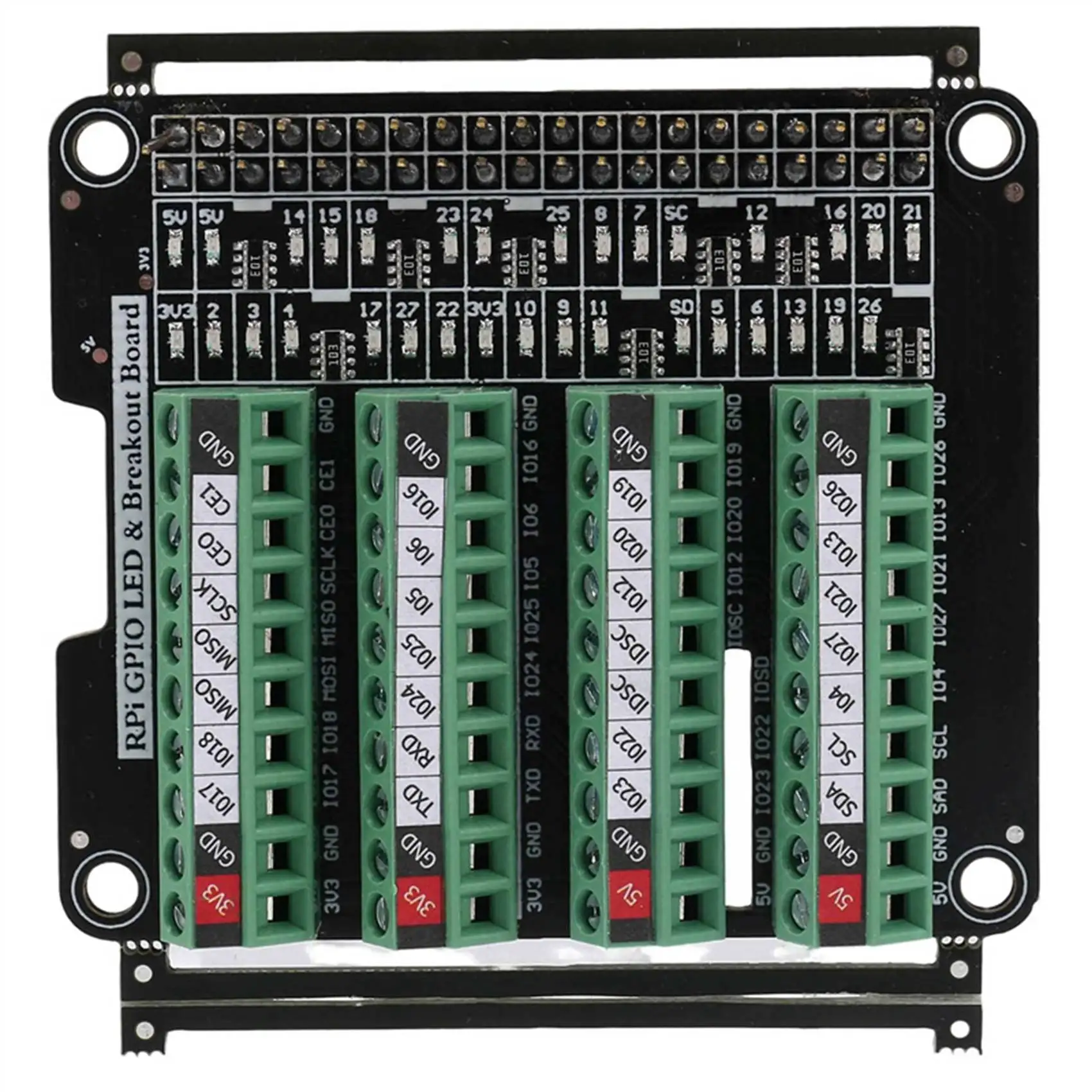 Placa de fuga do bloco terminal LED A65I GPIO para Raspberry Pi A + 3A + B + 2B 3B 3B + 4B