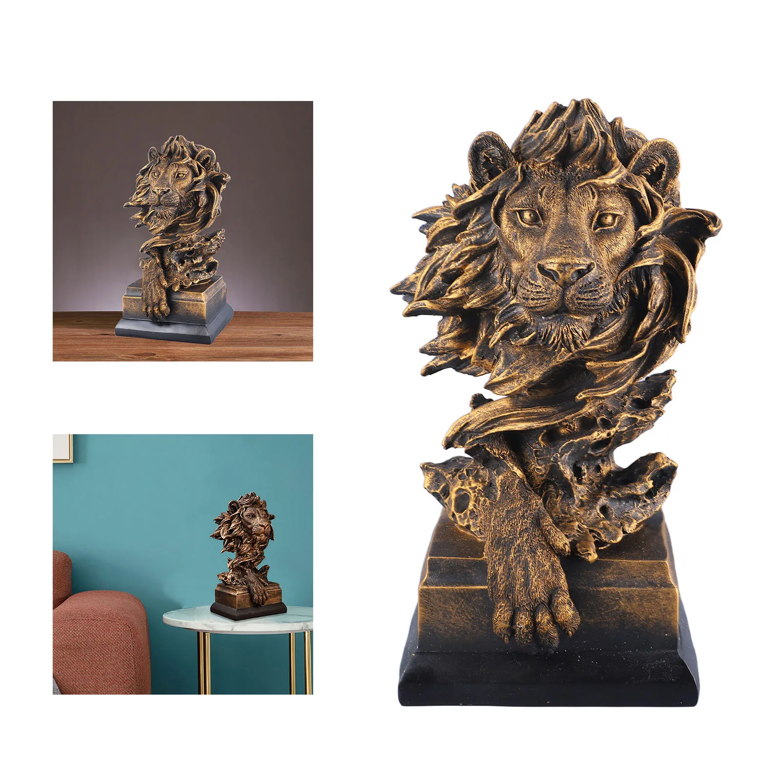 

Lion Resin Statue Innovative Vintage Exquisite Lion Figure For Home Decoration Living Room Porch Study