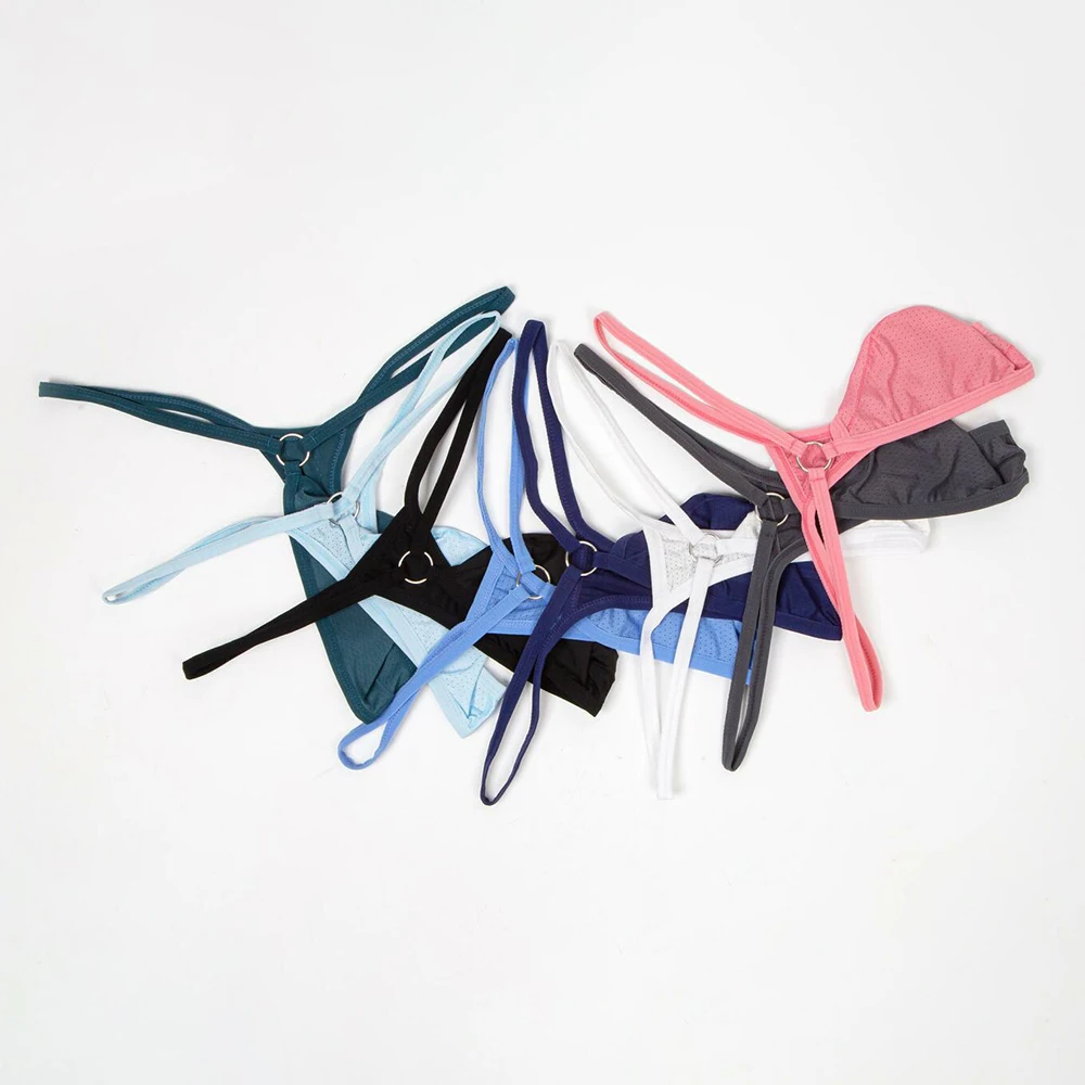 Men Underwear Breathable G-string Knickers Panties Pouch Shorts Solid Color Low Waist Underwear String T-back Men's Clothing