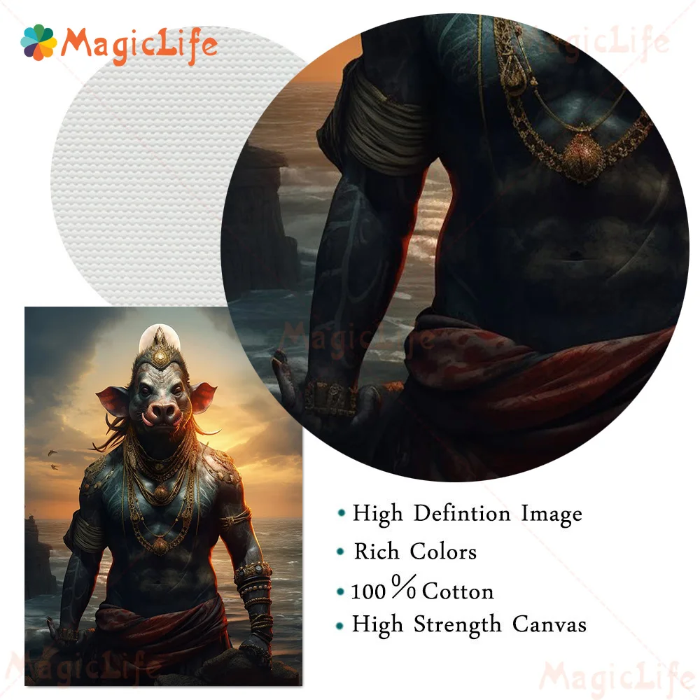 Hinduism Shiva Hindu Mythology Demon Posters Wall Pictures For Living Room Cartoon Poster Wall Art Canvas Painting Unframed