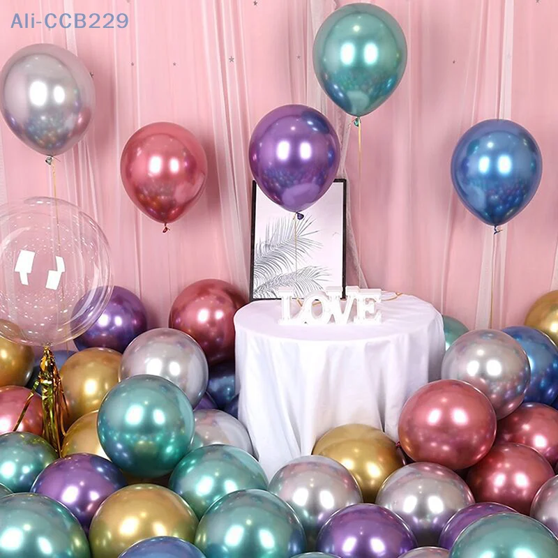 50 BalloonsGold, Silver, Blue, Red, Balloon, Wedding, Birthday, Metal Balloon Decoration