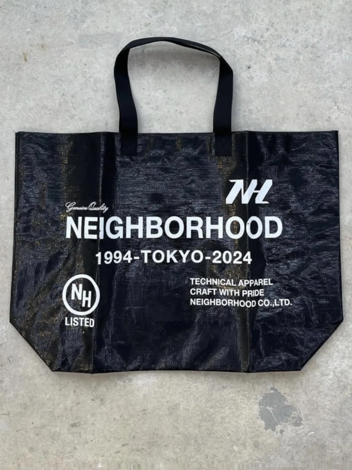 

Pure Bla Letter Tote Bag NBHD Woven Flexible Bag Street Sle Casual Polyester Fiber Youth Handbag Square ape Main Car...