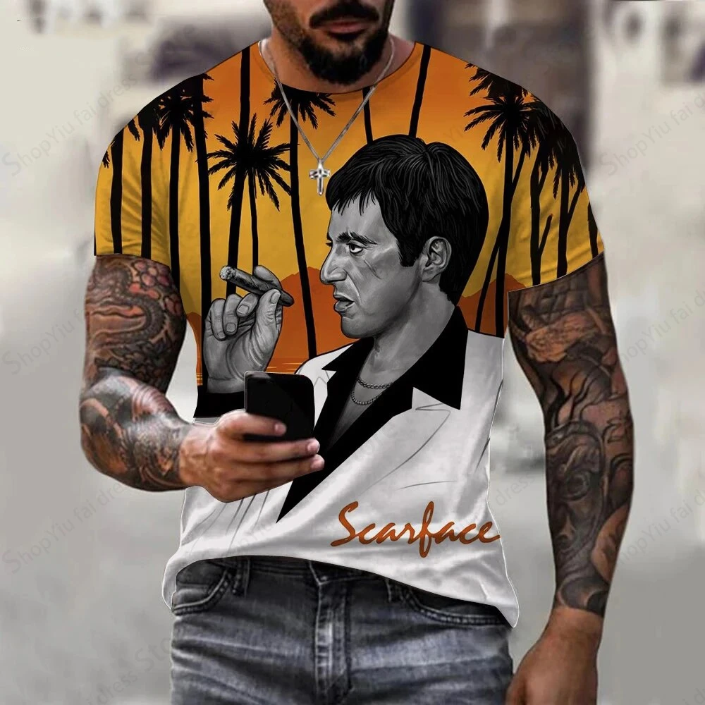 Men's Graphic T shirt Movie Scarface 3d Printed T-shirt Men Women Fashion T-shirts Kids Tops Tees Mens Clothing Tony Montana