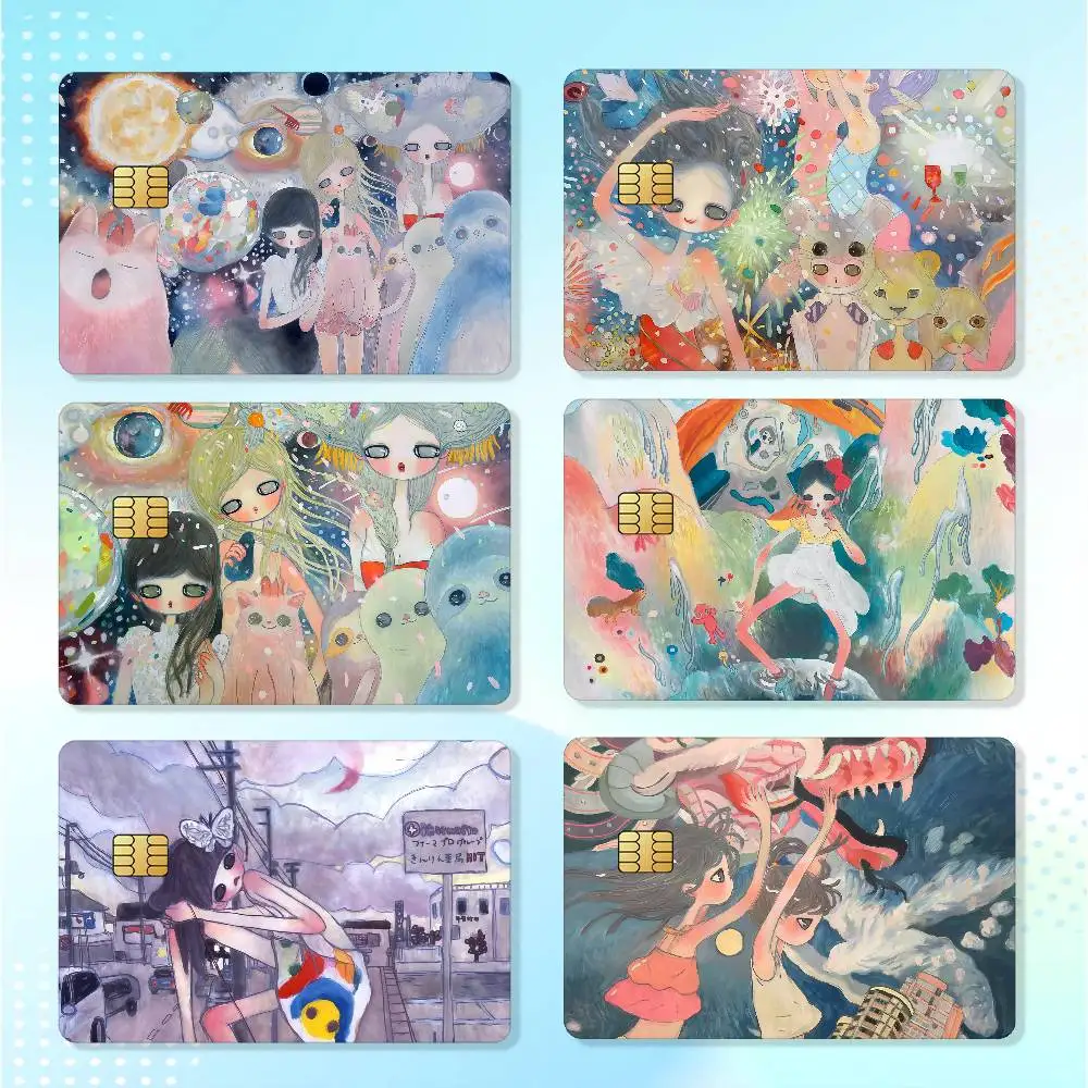 Aya T-takano Anime Waterproof Card Stickers For Credit Cards Debit Cards And Transit Cards 4pcs