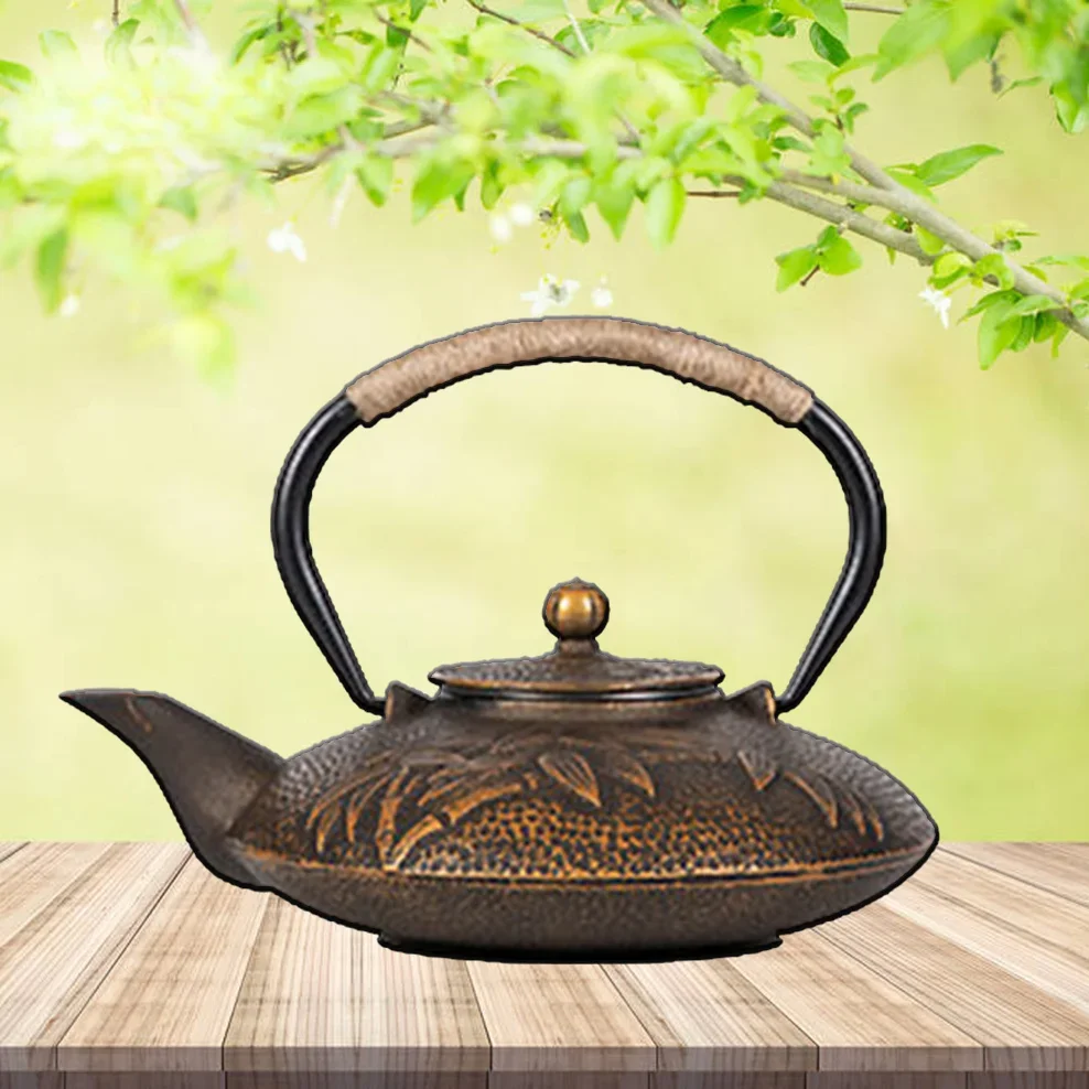 

800ML Cast Iron Teapot Japanese-style Boiling Kettle Beauty Health Pig Iron Boiling Water Pot Retro Tea Set