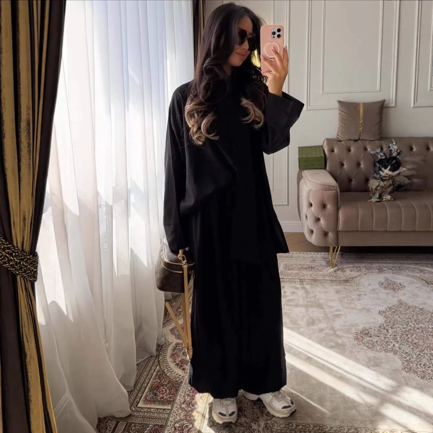 2026 Spring Women Casual Two Piece Outfit Long Sleeve Button Shirt High Waist Corset Trousers Set Elegant Loungewear Pajamas
