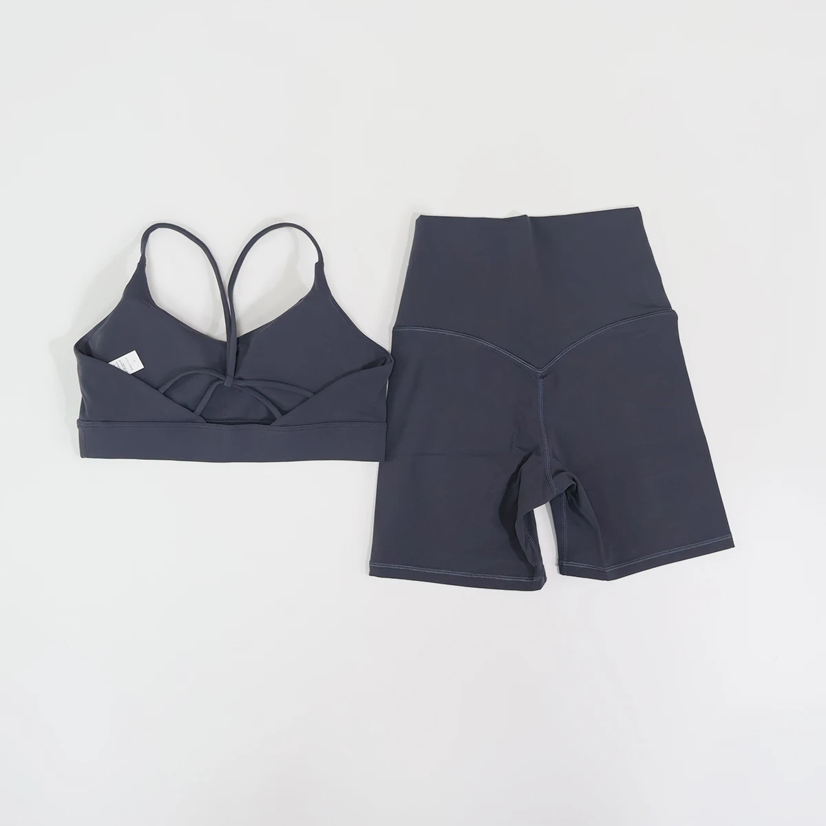 Sommer 2-teiliges Damen-Sportset mit überkreuztem Rücken, bequeme Yoga- und Fitnesskleidung, Sportbekleidung, BH und Trainingskleidungsset – Detail 13