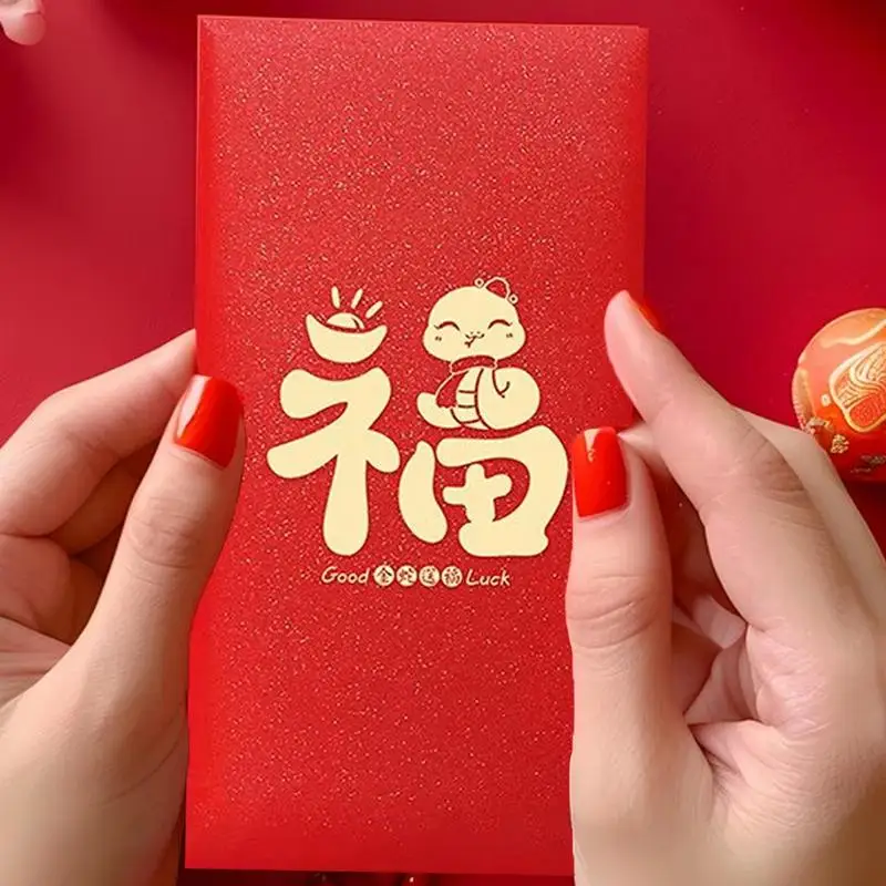 Chinese New Year Red Envelopes 5pcs Year of the Snake Lucky Money Envelopes Red Pocket Greeting Card Mailing Envelopes for China