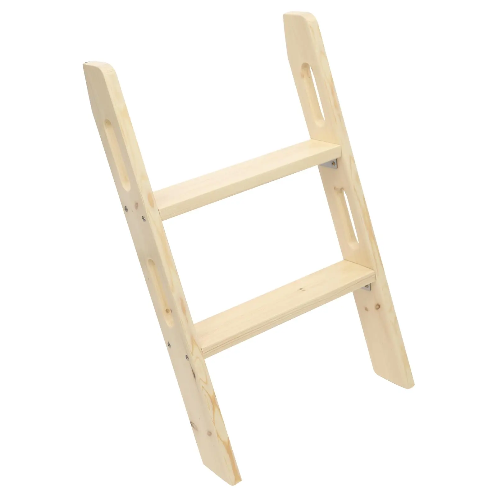 Solid Wood Bed Ladder, 30in Universal Smooth Edges Space-Saving Step Ladder W/Corner Connectors, Non Slip Long Climb Ladde for I