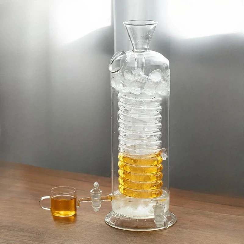 Quick cold pot, glass tube, ice boiled coffee, summer herbal tea, beer, ice boiled