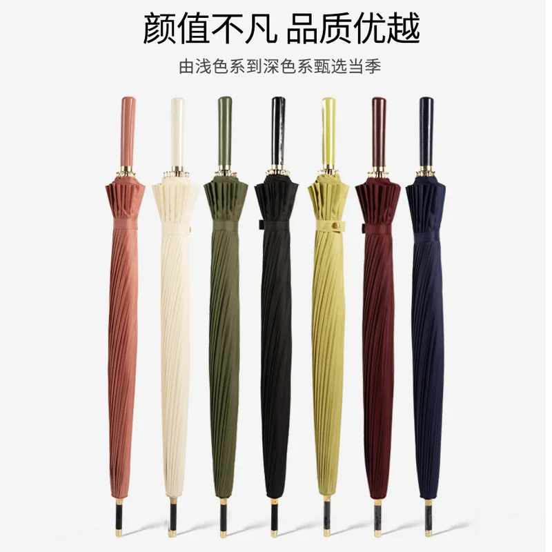 

24-bone Long Handle Umbrella Plus Double Men's Straight Umbrella High-end Gift Umbrella Advertising Umbrella Logo