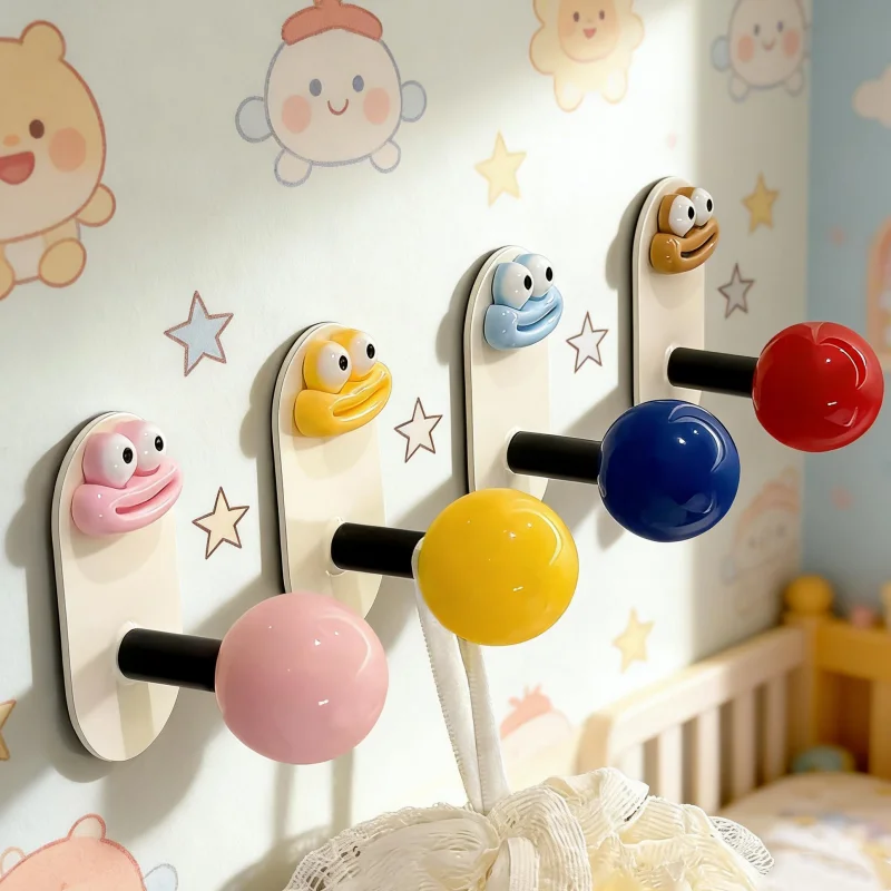 12-Pack of Random Color Dopamine Smiley Face Hooks for Bathroom, Kitchen, Bedroom, Living Room, Can Be Used in Various Scenarios, No Drilling Required, Strong Adhesive, Home Bathroom Creative Wall-Mounted Towel Storage Hooks, Personalized and Creative