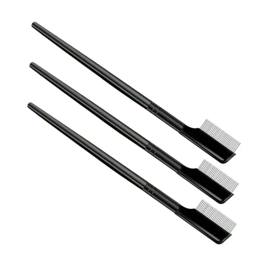 

【New Arrival】3-Pack Black Eyelash and Eyebrow Comb Set, Precision Grooming Tools