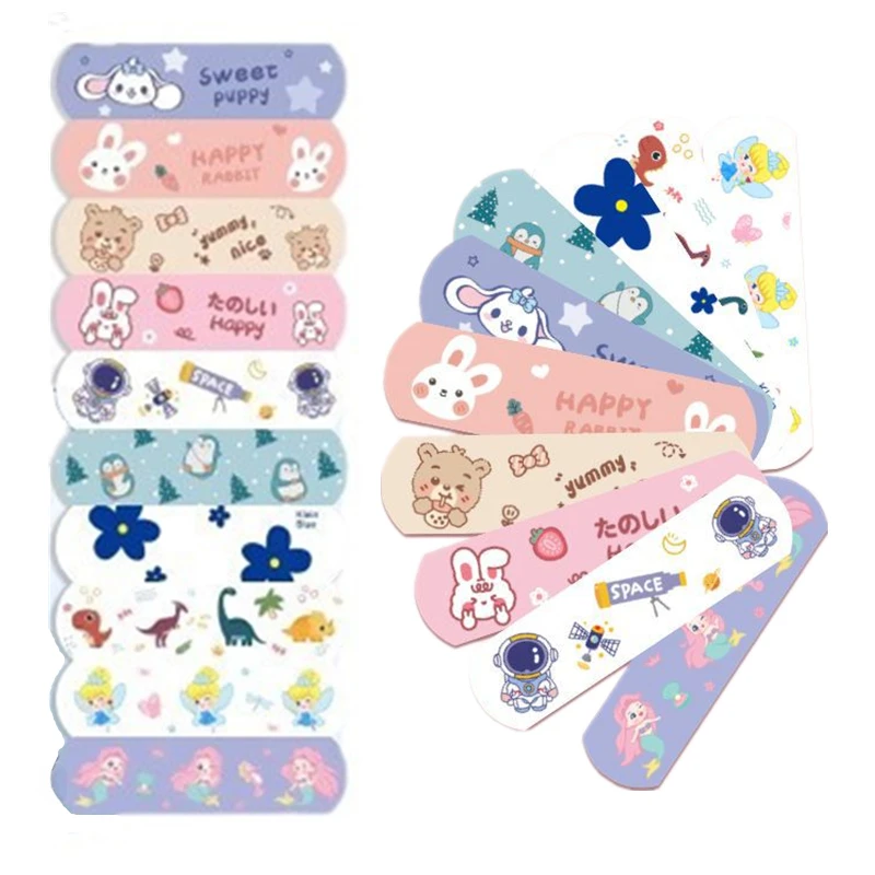 Pansements de premiers soins de bande dessinée, crêpe mignon pour les plaies, bande arina Kawaii, 100 pièces/ensemble