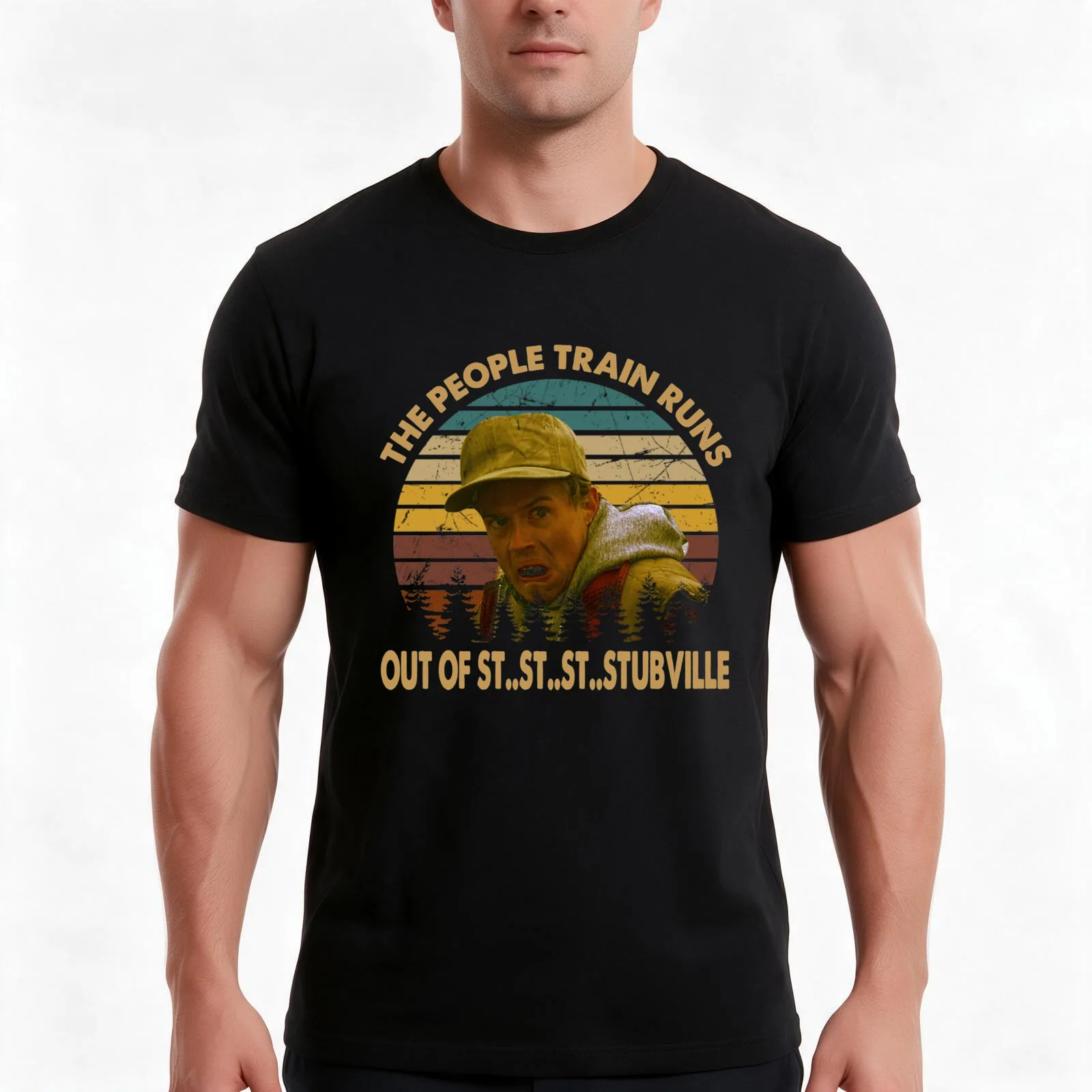 Vintage Planes Trains And Automobiles Films - The People Train Runs T-Shirt Summer Casual Cotton Tee Oversized Streetwear Tops