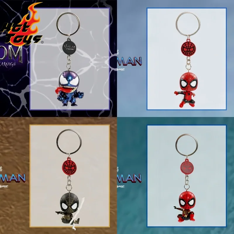 Hot Toys PKEY225N-229N Movie Venom Q Version Action Figure Pvc Model Keychain Model COSBABY Pendant Decoration Doll Toy Gifts