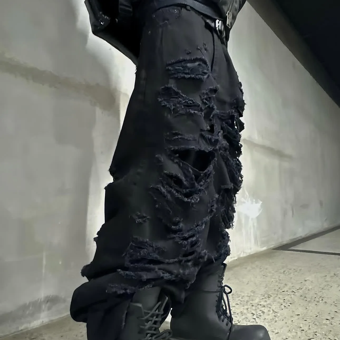 

Модные широкие джинсы с эффектом потертости, средней посадки, длинные брюки свободного кроя для подростков, летний сезон