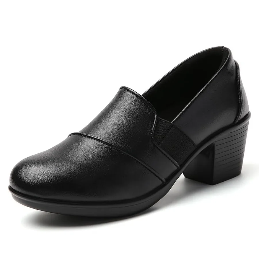 

Loafers for Women and Slip-Ons, Chunky High Heel Pumps, Vegan Leather Non-Slip Comfortable Casual Dressy Office Work Shoes