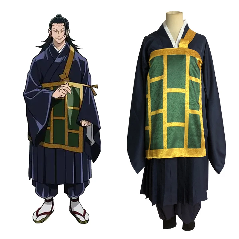 Anime Jujutsu Kaisen Cosplay Costume Geto Suguru Uniform Black Blue Kimono Halloween Carnival Outfits