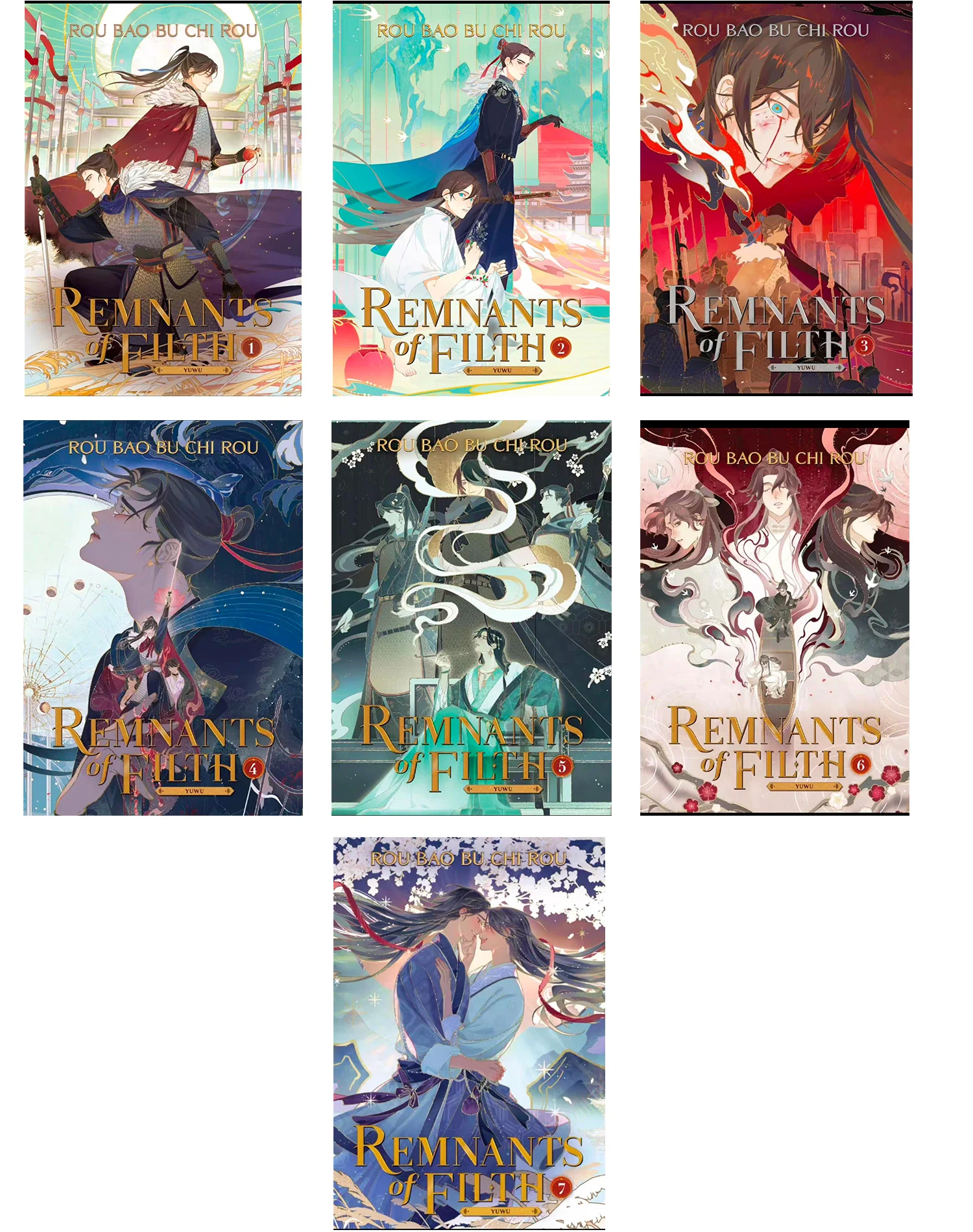 Yu Wu nese Ancient valrous Fantasy Novel Vol.1/2/3/4/5/6/7 By Rou Bao Bu Rou Fiction Book in English