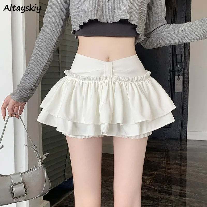 

Mini Skirts Women Ruffles Fashion Designed Dancing Korean Style Aesthetic Sweet Girl Ballet Style High Waist Y2k Skirt Faldas