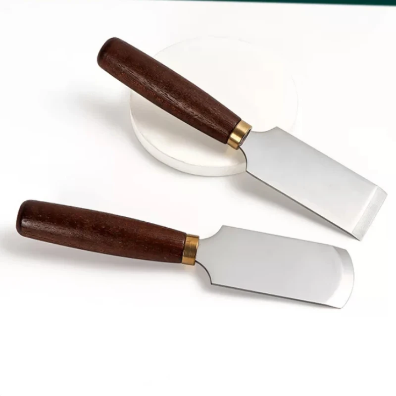 Walnut Leather Spatula 3 Blade Type Hand Craft Tool Suitable for Plain Brown Cowhide Leather Wallet Belt Trimming Making