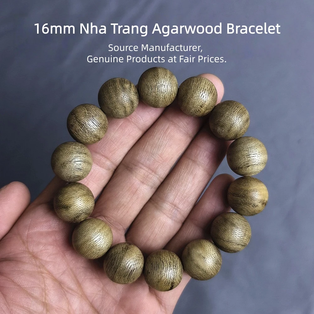 

Hot Sell Nha Trang Agarwood Bead Bracelet-16mm Buddhist Rosary Bracelet,Unisex for Men&Women,Handicraft Agarwood Rosary Bracelet