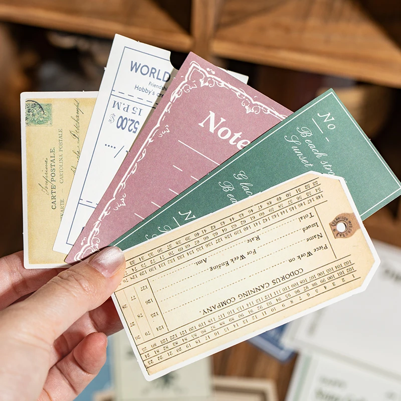 Card Lover 200 Pcs [Memory Chapter Series] Light Retro Material Paper Writing Deco Paper Scrapbooking Sticker Scrapbook Kit