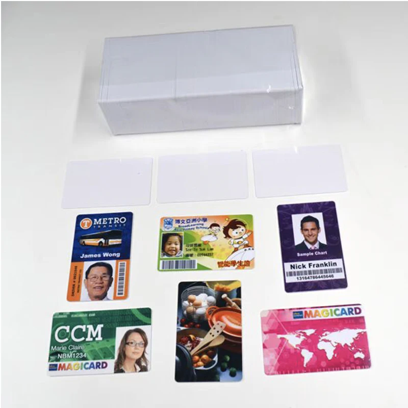 100 pcs/Lot 86x54x76mm White Blank PVC Plastic Cards Without Chip for Zebra ID Card Printer