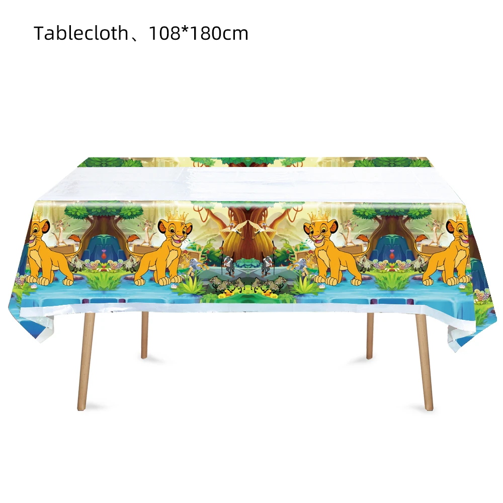 Re leone Simba Ragazzo Decorazioni per feste di compleanno Bicchieri di carta Piatti Tovaglia Palloncini per bambini Forniture per decorazioni per