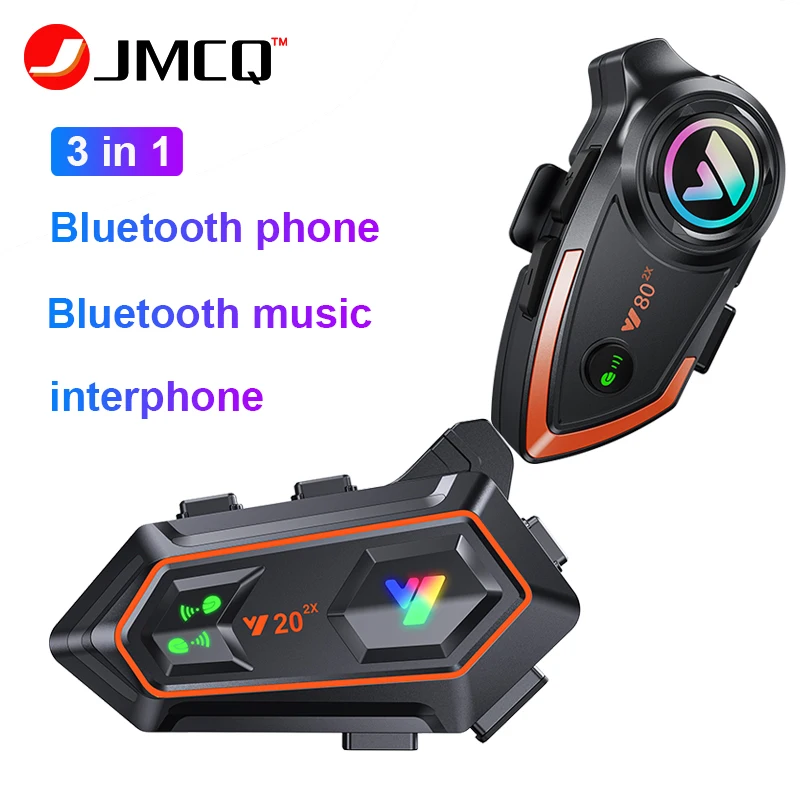 

JMCQ Motorcycle Bluetooth Earphone intercom Wireless Hands-free Call Phone Kit Motorcycle Waterproof MP3 Music Player Speaker