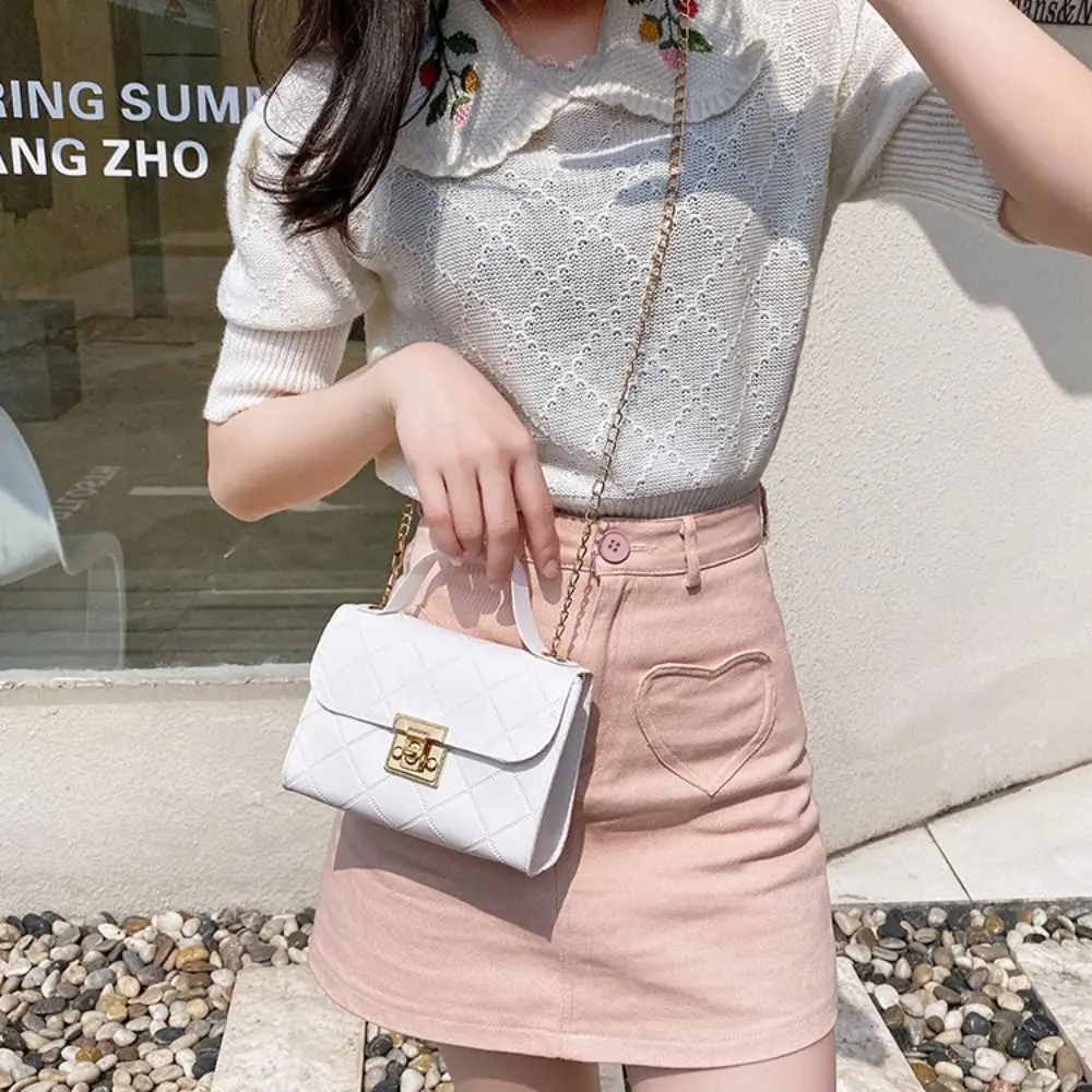 Fashion Women Handbag Solid Color Casual Mini Bag Female Chain Shoulder Pouch Ladies Leather Bag