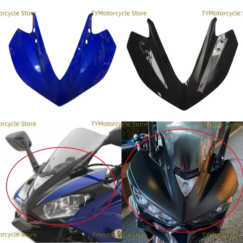 

Motorcycles Upper Nose Front Face Headlight Fairing Fit For YAMAHA YZF-R25 YZF-R3 YZFR3 YZFR25 YZF R25 R3 2013-2018