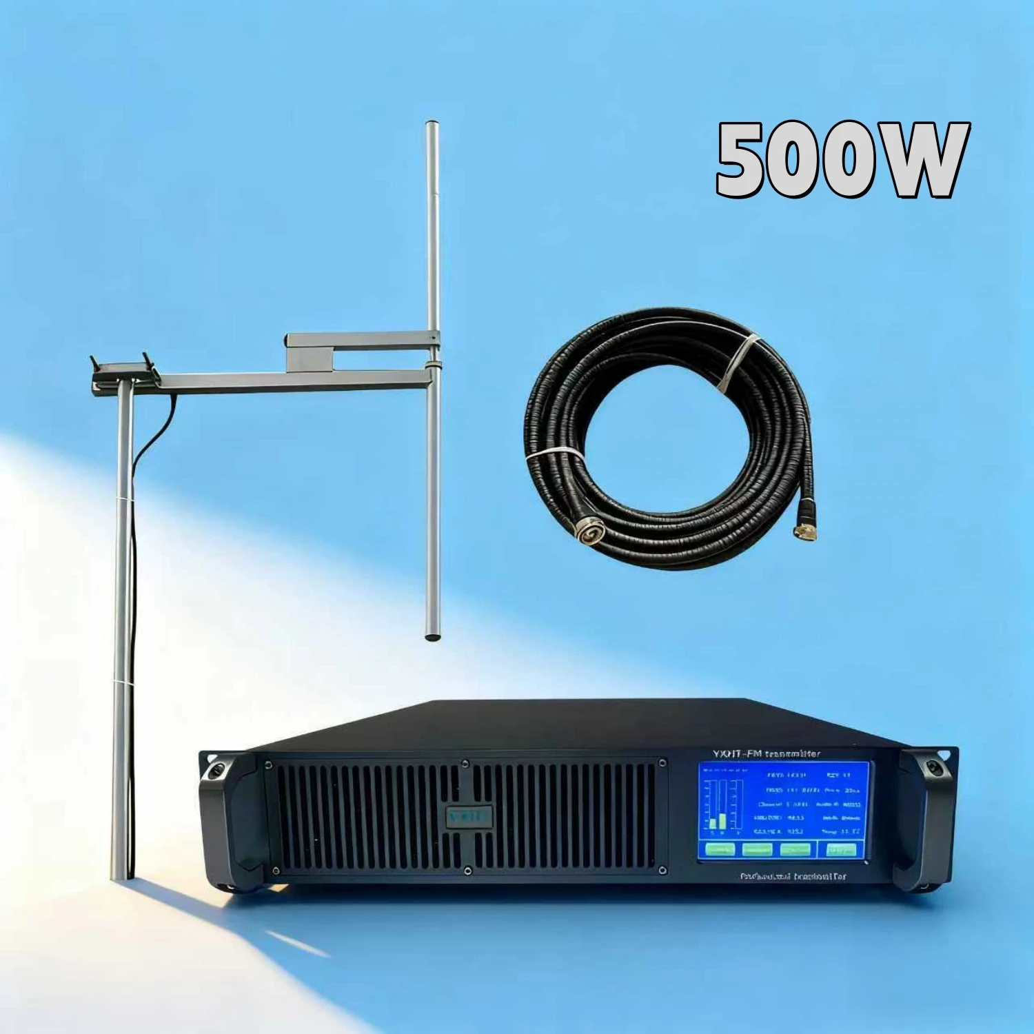 

HP- 2U The First Choice YXHT-2 500W FM Broadcast Transmitter Kit Included 1-Bay Antenna + 30M Cable
