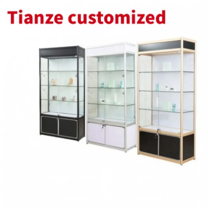 

(customized)Factory Customized Display Counter Glass Display Retail Store Glass Display Cabinets with LED Lighting Sale