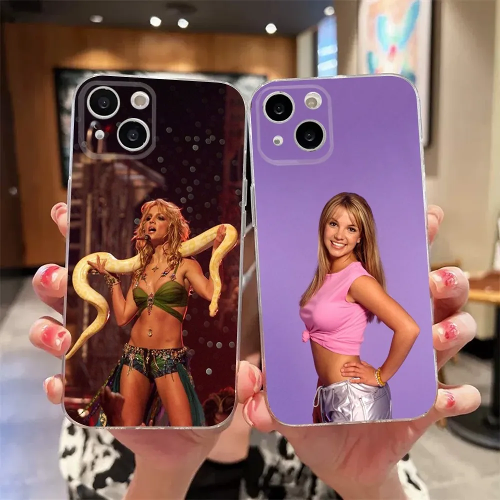 Funda de teléfono Singer Britney Spears para iPhone 11,12,Mini,13,14,15,Pro,XS,Max,X 8,7,6s,Plus,5,SE,XR, carcasa transparente