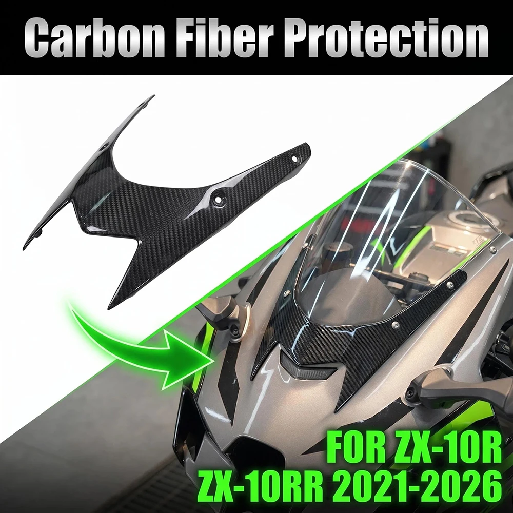 For Kawasaki ZX-10R ZX-10RR 2021-2026 Motorcycle Carbon Fiber Wind Deflector Front Fairing Windshield Accessories