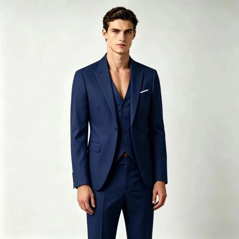 Suits For Men Elegant Wedding 3 Pieces 2 Set  Fashion Classic Full Jackets Vest Pants Blazers Outfit 2024 Formal Costume