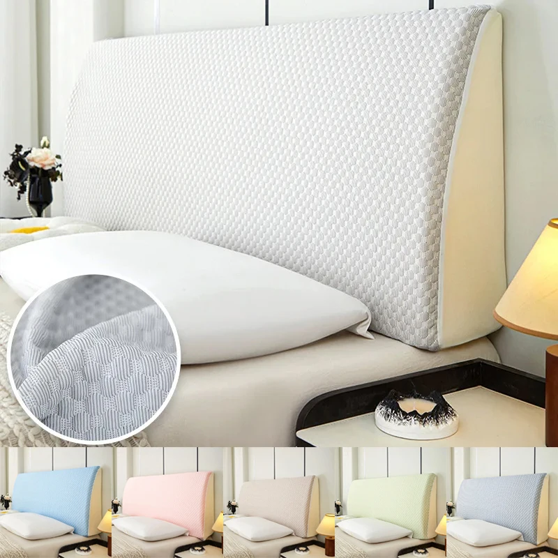 Summer Cool Ice Silk Bed Head Cover Decoration Bedside Cover Universal Anti-collision Cotton Interlayer Headboard Cover