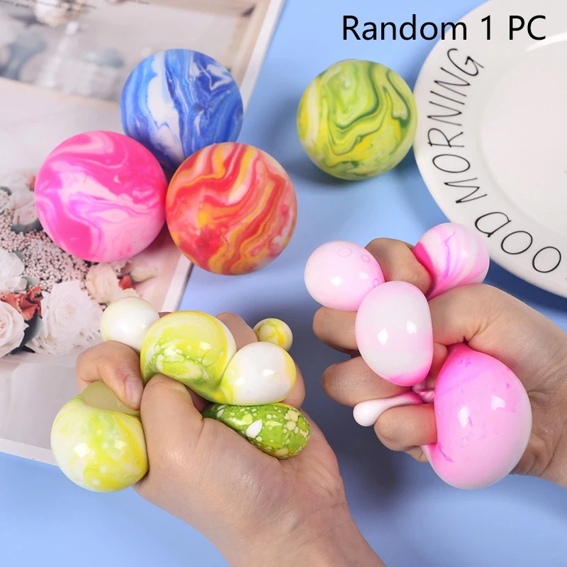 

1PC TPR Sticky Slow Rebound Adult Pressure Ball 6CM Hand Squeezed Rainbow Flour Ball Decompression Toy Children Gift