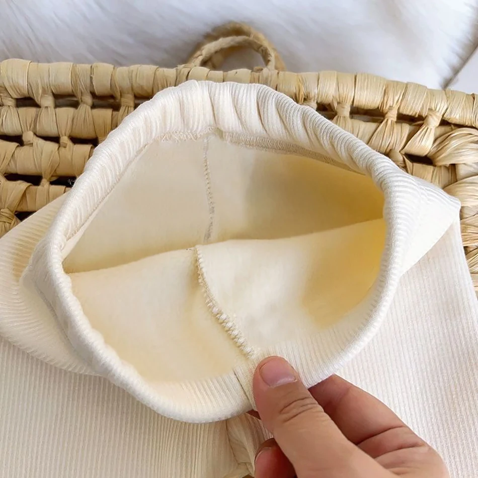 الفتيات الشتاء صوف مبطن السراويل الكورية موضة القلب طباعة سليم صالح السراويل الحرارية للطفل طفل أطفال أبلى طماق الدافئة #5