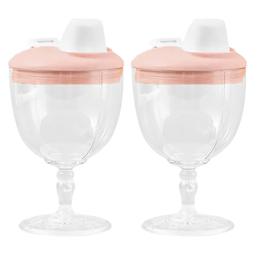 

2Pcs Baby Plastic Milk Bottles 150Ml Shatterproof Toddler Goblets High Footed Cups Spill Proof Beverage Mug Juice Milk Drinkware