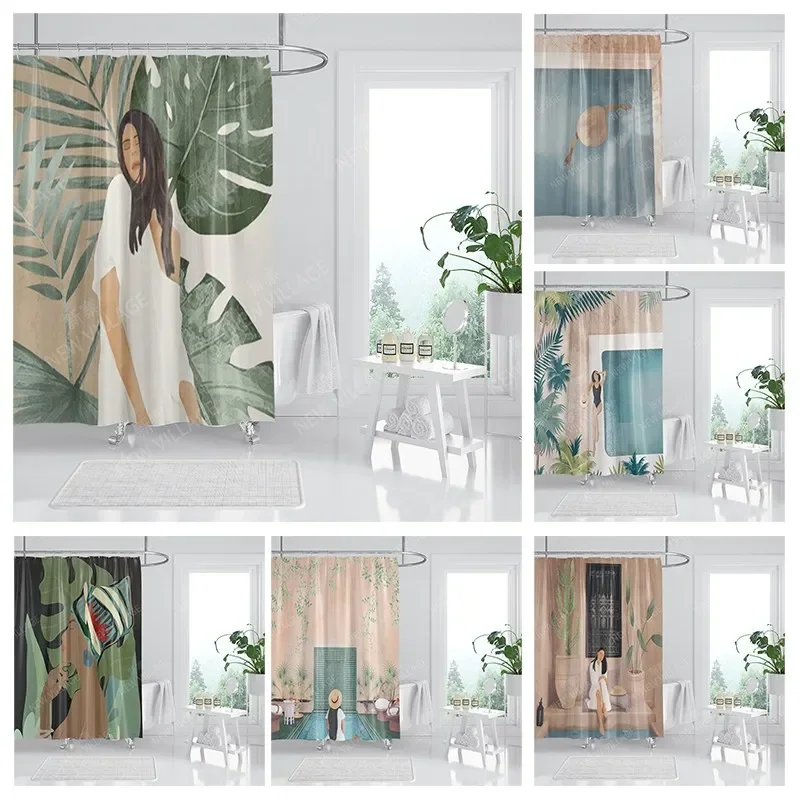 Waterproof fabric shower curtains Bathroom curtain accessories Bath curtain shower 180x200cm 240*200 modern boho Nordic decor