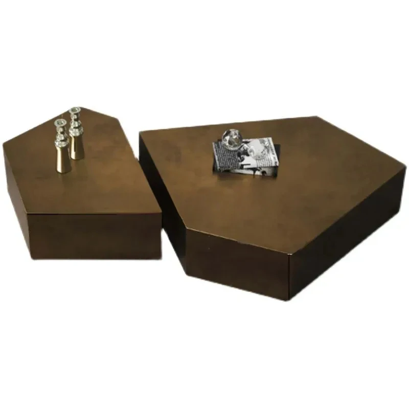 

Nordic Stainless Steel Coffee Tables for Living Room Furniture Sofa Side Table Household Small Apartment Designer Coffee Table