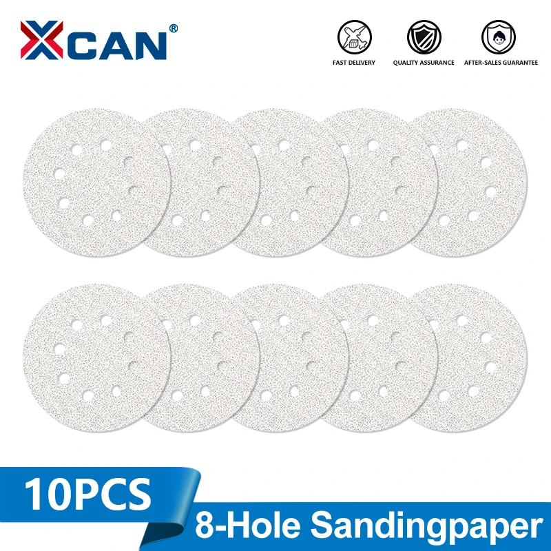 

XCAN Sander Polishing Pad 5Inch 8 Hole Sanding Discs Sandpaper Abrasive Pad Abrasive Sheets for Metal Polished Woodworking